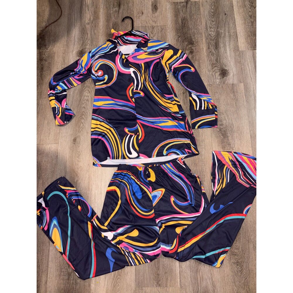 Colorful Swirl Print 2-Piece Set New